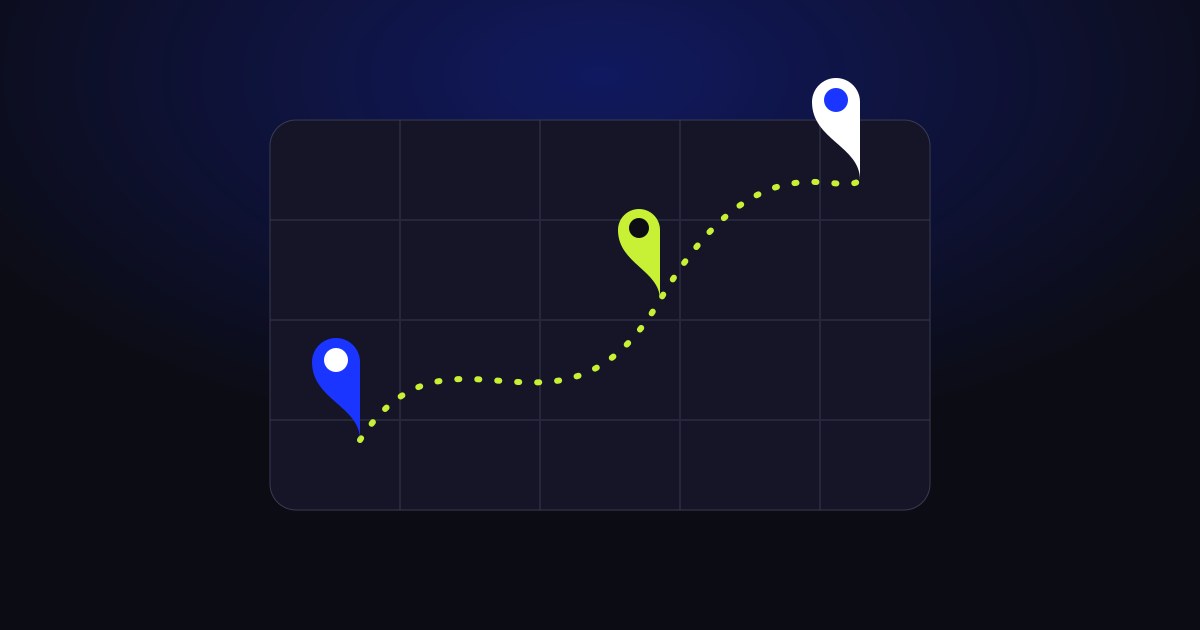 Mapa com rota de visitas de um vendedor externo